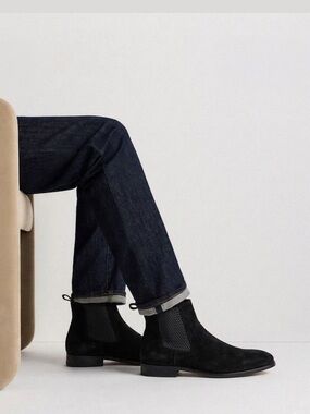 ALDO Flex Black Suede Chelsea Boots Men’s 9 | Leather Upper | Sleek & Modern